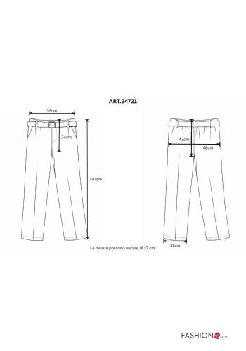 hoher Taille Hose mit Gürtel mit Taschen - ph 5