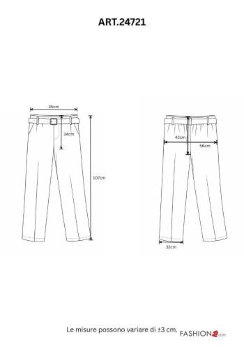 high waist Trousers with belt with pockets - ph 4