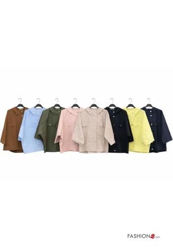 Giacca con tasche con bottoni con cappuccio - ph 2