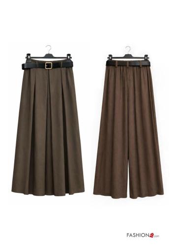 Pantalone in Cotone vita alta con cintura con tasche - ph 3