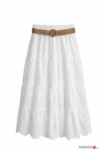 Jupe en Coton avec ceinture broderie anglaise - ph 2