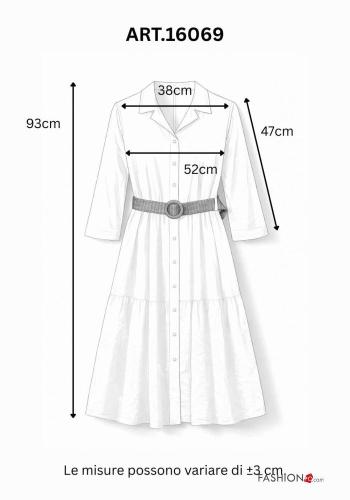 Vestido de Algodón con cinturón bordado inglés - ph 3