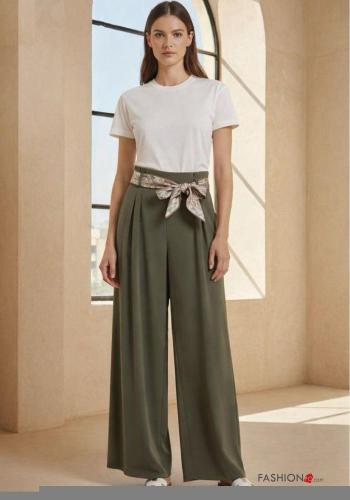 Pantalone vita alta con cintura - ph 1