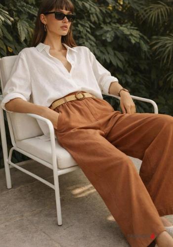 Pantalone vita alta con cintura - ph 1