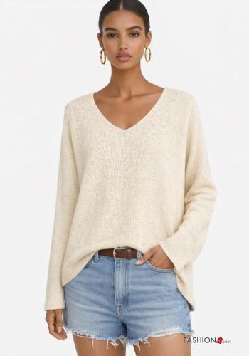 Jersey manga larga con cuello en v - ph 1