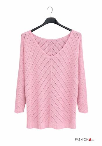 Lurex Strickpullover mit V-Ausschnitt - ph 3