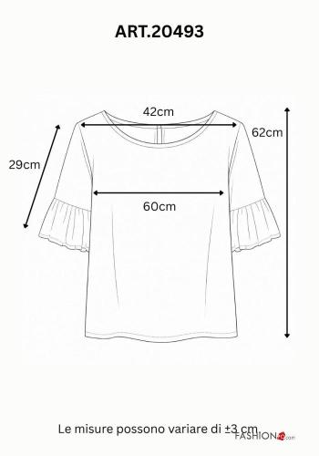 Blusa in Cotone con balze in pizzo sangallo - ph 3