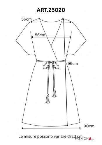 Dress with belt with v-neck - ph 2