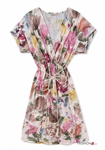 Dress with belt with v-neck - ph 3