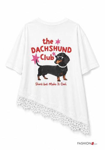 lace trim Cotton T-shirt - ph 4