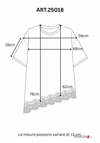 lace trim Cotton T-shirt - ph 5