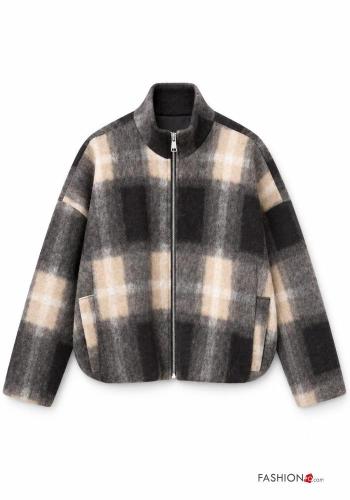 Giacca in Misto Lana con tasche a collo alto con zip - ph 2
