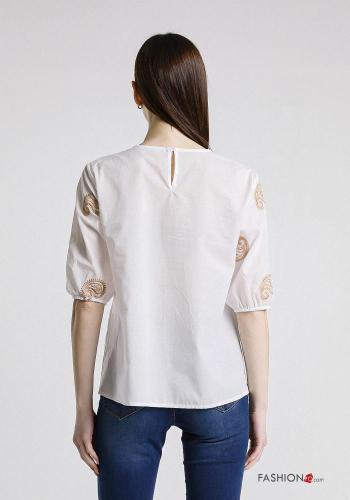 Blouse en Coton manches courtes à broderie - ph 2
