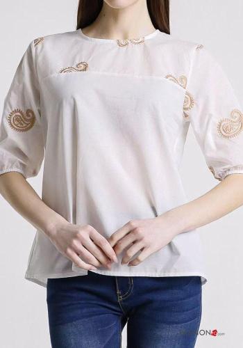Blouse en Coton manches courtes à broderie - ph 3