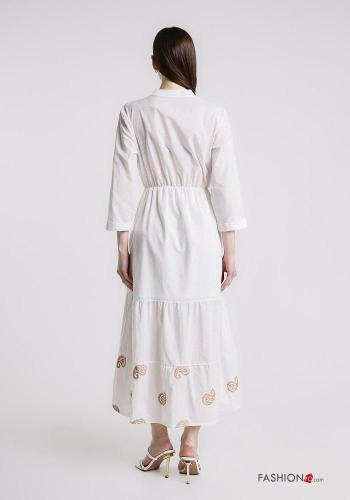 Robe en Coton à broderie manches à trois-quarts - ph 4