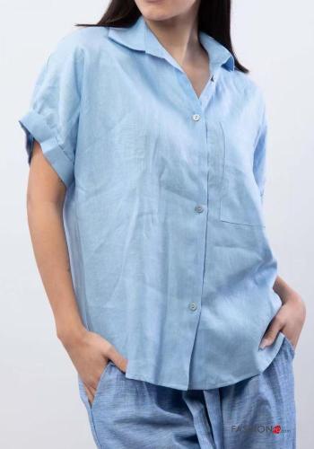 Chemise en Lin manches courtes avec poches - ph 5