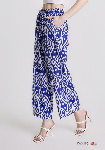 Pantalon à Imprimé Géométrique avec ruban avec élastique avec poches - ph 3