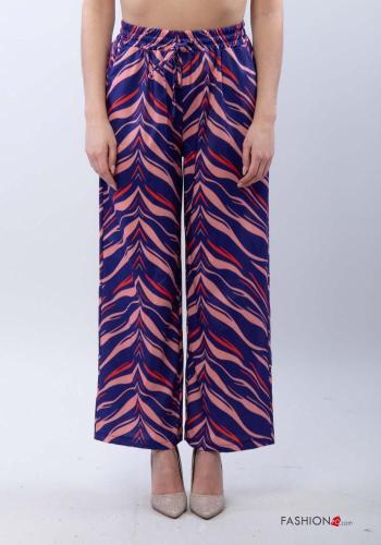 Pantalon imprimé avec ceinture en tissu - ph 2