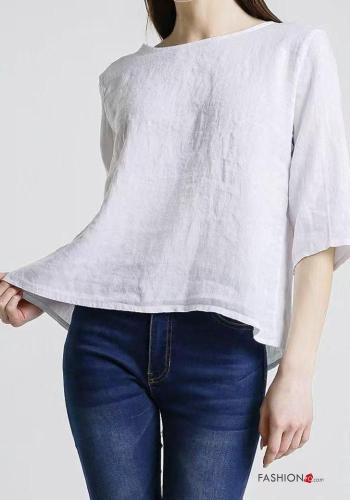 Top en Lin col rond à boutons - ph 2