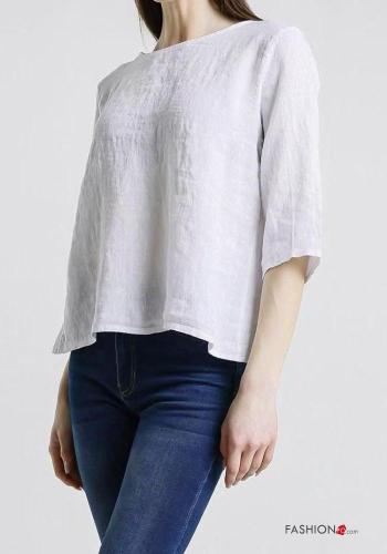 Top en Lin col rond à boutons - ph 3