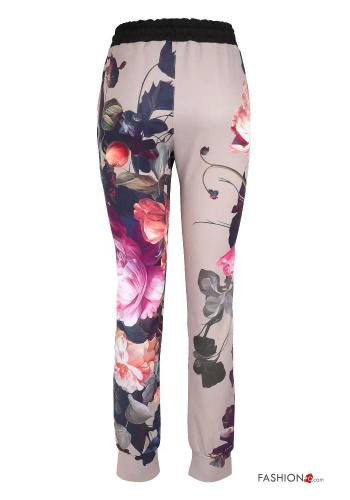 Pantalone Fantasia floreale con elastico con tasche con corda - ph 4