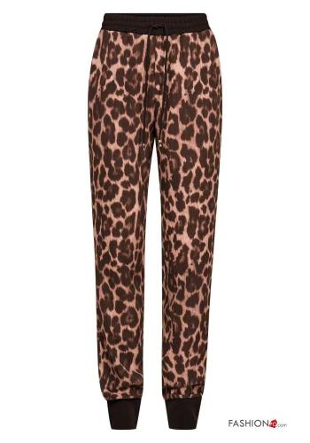 Pantalone Fantasia animalier con elastico con tasche con corda - ph 2