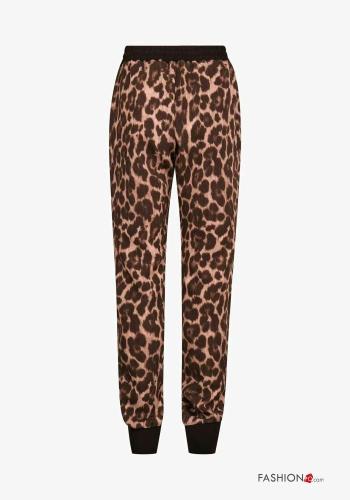 Pantalone Fantasia animalier con elastico con tasche con corda - ph 3