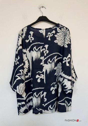 Floral oversized Linen Blouse 3/4 sleeve - ph 3