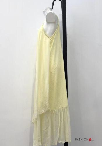 ärmellos roher saumabschluss Ärmelloses Kleid aus Seide mit schulterpolstern - ph 2