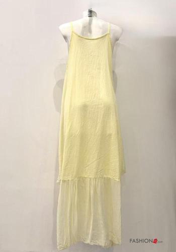 ärmellos roher saumabschluss Ärmelloses Kleid aus Seide mit schulterpolstern - ph 3