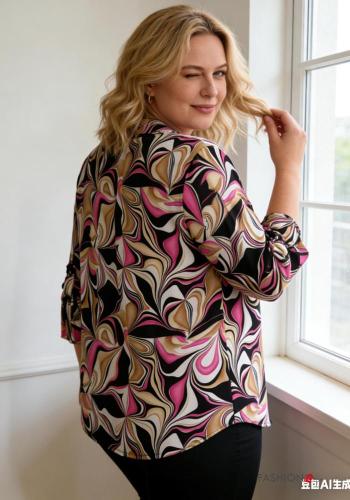 Camisa Estampado Geométrico con botones - ph 2