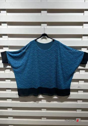 Túnica extra grande encaje cuello redondo manga tres cuartos - ph 4