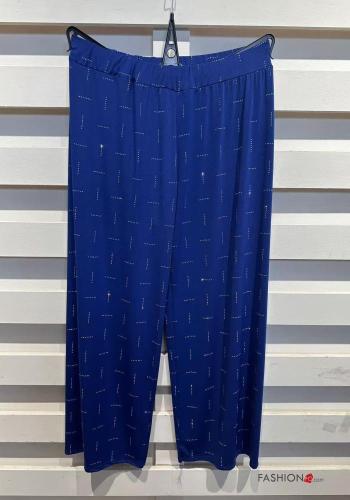 Oversize lange Hose mit Strasssteinen mit gummizug - ph 3