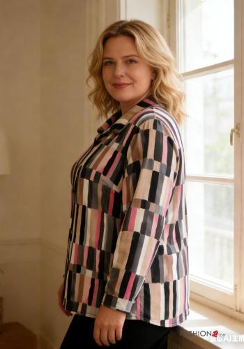 Blusa manga larga Estampado Geométrico con botones - ph 3