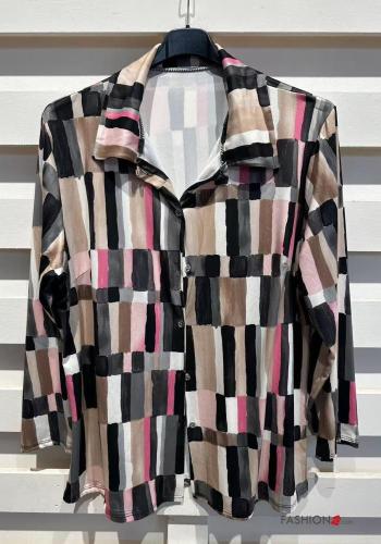 Blusa manga larga Estampado Geométrico con botones - ph 4