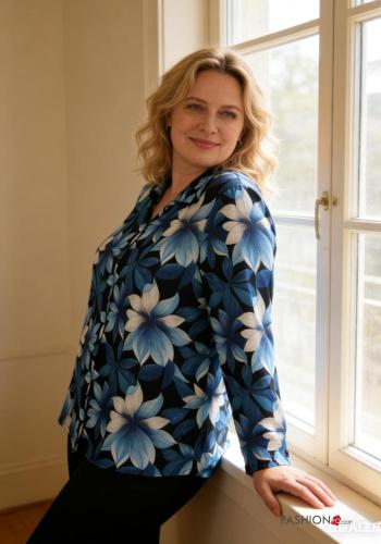 Blusa manga larga Estampado Floral con botones - ph 2