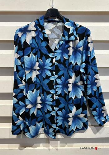 Blusa manga larga Estampado Floral con botones - ph 5