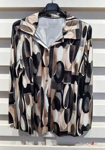 Blusa manga larga Estampado Geométrico con botones - ph 4