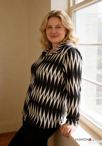 Blusa manga larga Estampado Geométrico con botones - ph 2