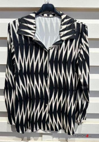 Blusa manga larga Estampado Geométrico con botones - ph 4