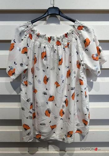 T-shirt maniche corte Fantasia con foglie - ph 4