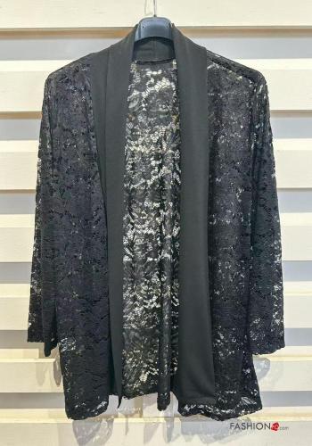lace trim long sleeve Cape - ph 4