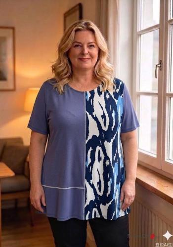 Creative print short sleeve crew neck T-shirt - ph 2