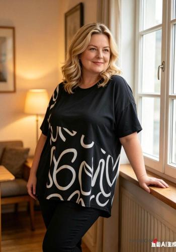 Creative print short sleeve crew neck T-shirt - ph 3