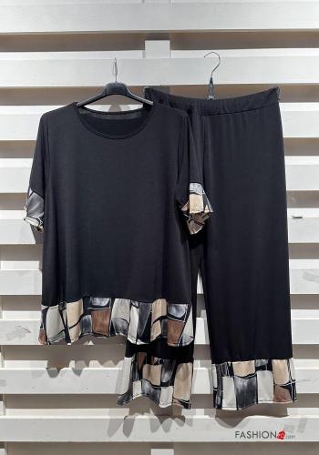 Conjunto manga corta cuello redondo Estampado Artístico con elástico - ph 4