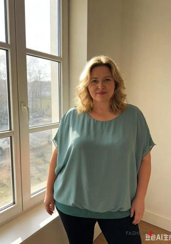 short sleeve crew neck chiffon T-shirt - ph 3
