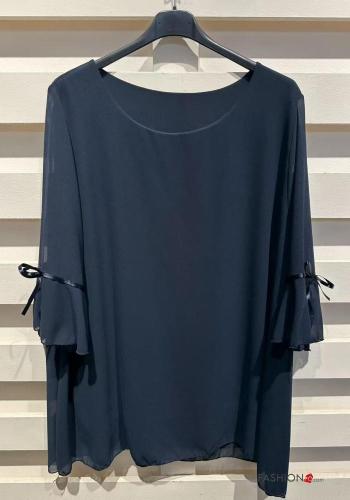 short sleeve crew neck chiffon T-shirt - ph 4