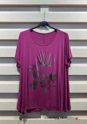 Floral short sleeve crew neck T-shirt - ph 4
