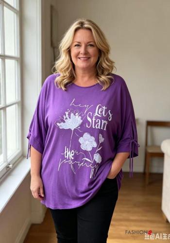 Floral short sleeve crew neck T-shirt - ph 2