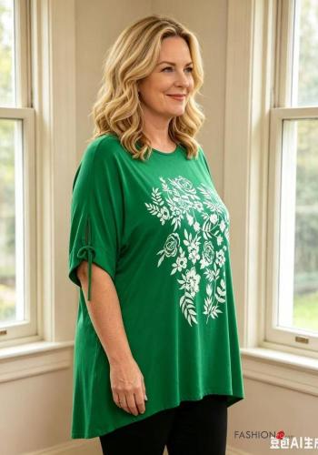 Floral short sleeve crew neck T-shirt - ph 2